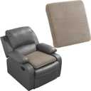 HOMBYS Tufted Furry Recliner Seat Cushion for Elderly Foam Curved Edge Large Square Seat Cushion for Recliner Chair, Floor Pillow, Office Chair, Car, No Pressure on Thighs(Brown)