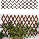 1Pack 35.4inch Wooden Lattice Wall-Expandable Plant Garden Trellis for Climbing Plants Outdoor