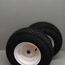 16x6.50-8 Lawn Mower Tires with Rim, Natural Rubber Turf Tire for L120 G100 G110, 145 190C Tractor, LA130 LA140 LA150 X140 X166 E170 | 3"Offset | Bore ID 3/4" | 4 Ply Tubeless 2PCS