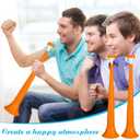 6 Pcs Collapsible Stadium Horn for Adult, 21 Inch, Plastic Vuvuzela Trumpet Noisemakers for Sports Events, Carnivals, Parties, Orange