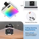 Hawkrown Sliding Exhaust Fan with Bluetooth Speaker, 230 CFM, Humidity & Odor Sensor, 3-Color Temp & RGB Lights, App/Voice/Remote Control, Easy-Clean Dust Filter (Grey)