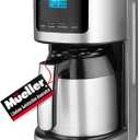 Mueller Ultra Brew Thermal Coffee Maker, 8 cup (34oz) Carafe, Keep Warm, Auto Shut-Off, LCD Display Coffee Machine, Programmable, Delay Brew Function, Stainless Steel