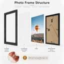 8x11 Picture Frame Set of 4 Black for Wall Hanging or Tabletop, Wall Mounting Horizontally or Vertically, 8 x 11 Square Wall Gallery Poster Photo Frame with Shatter Resistant Plexiglass, 4 Pack, Black