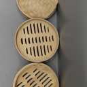 Prime Home Direct Bamboo Steamer Basket 8-Inch | 2-Tier Steamer for Cooking | 50 Liners | Small Instant Steaming Cookware Asian Food, Bao Buns, Chinese, Dim Sum, Dumpling, Rice, Vegetable Steam Pot