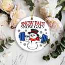 3 x Exercise & Fitness Ornaments 2024 | Snow Pain Snow Gain, Snowman 3D Weight Lifting Christmas Ornament, Gym Weights Exercise Sport, Gym Ornament (Snowman)