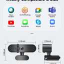 1080P Webcam Computer Camera with Microphone & Wide View - Auto Light Correction Webcam for PC, Mac, Laptop, Desktop - Built-in Privacy Cover Plug & Play USB for Zoom/Skype/Streaming, Black