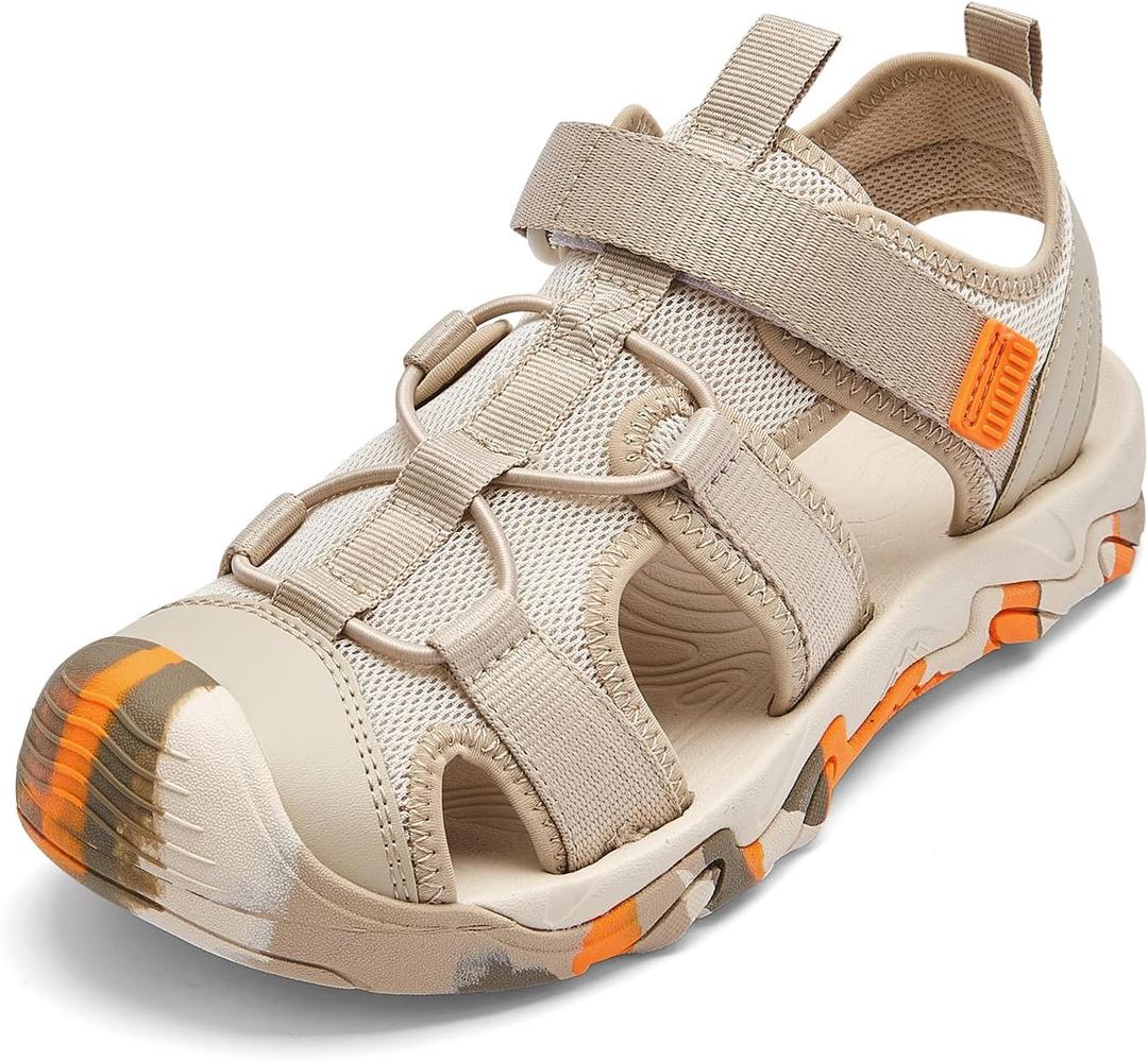 Balabala Kids Sandals Boys Sandals Girls Sandals Outdoor Sports Sandals Non-slip Summer Athletic Sandals Beaches Sandals (3 Big Kid, Beige)