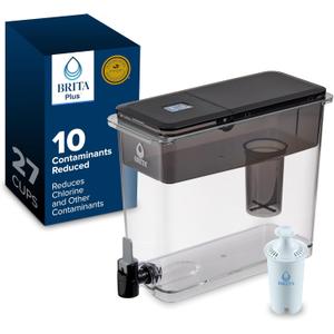 Brita UltraMax Large Water Dispenser with 1 BritaPlus Filter, 27 Cup Capacity, Black
