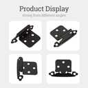 50-Pack Cabinet Hinges, 1/2 Inch Overlay, Satin Nickel Semi-Concealed, Self-Closing, Face Mount