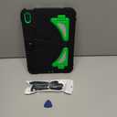 Kids Case for iPad (A16) 11th Generation 11 Inch 2025/ iPad 10th Generation 10.9 Inch 2022, with Pencil Holder/Kickstand Heavy Duty Protection Rugged Shockproof Hybrid Cover, Black+Green