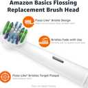 Amazon Basics Braun Electric Toothbrush Replacement Brush Heads, Floss-Like Bristles for Plaque Removal, Fits Oral-B, 3 Count, White