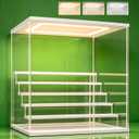 NONEMEY Acrylic Display Case with Light, Upgraded 3 Color Light & Adjustable Brightness Showcase ,6 Tier Dustproof Clear Toy Organizer Box for Action Figures, Collectibles, 15.7x12.5x16.5 in