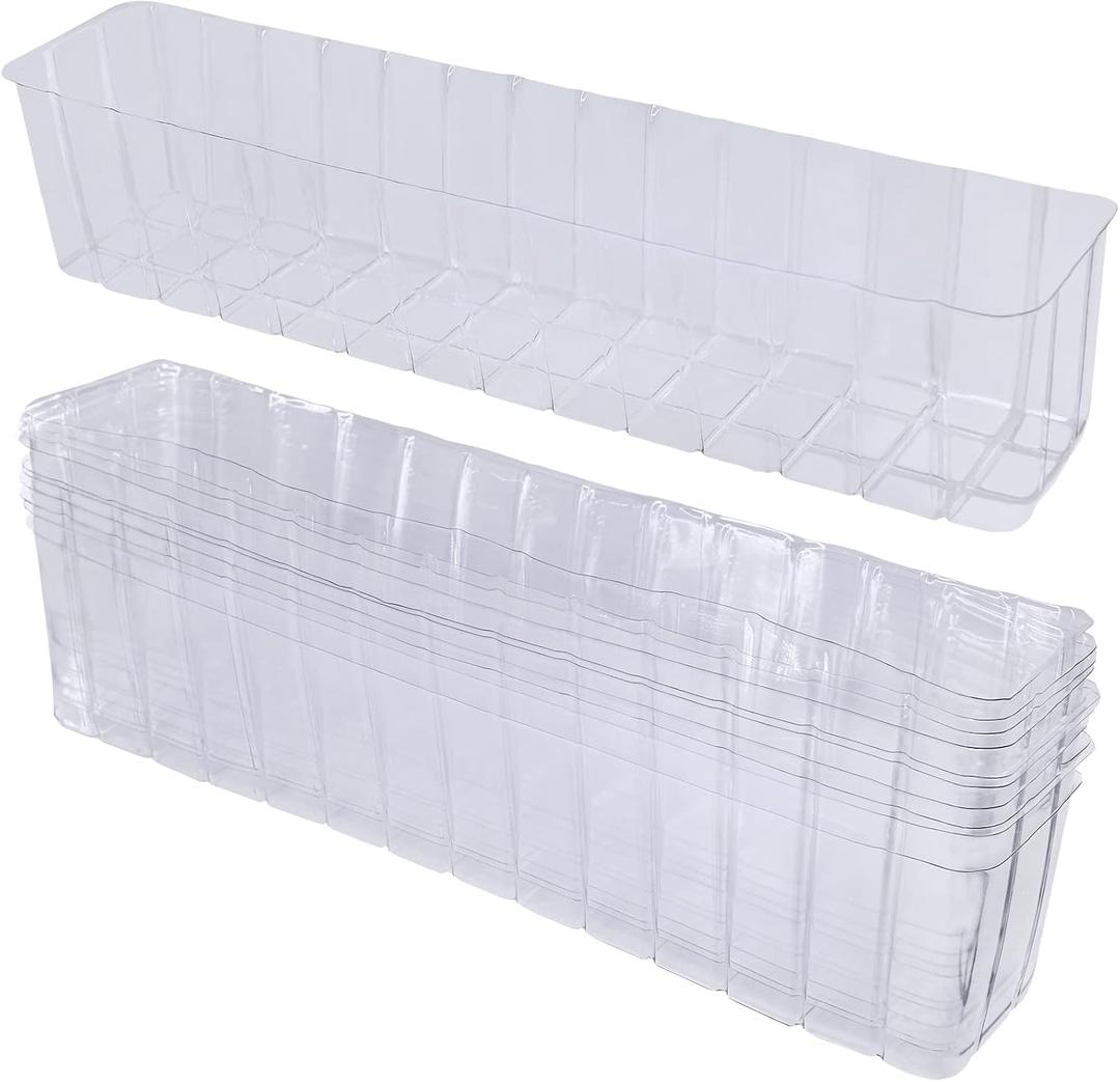 10 Pcs Plastic Planter Liners Clear Rectangular Plastic Liners for Flower Box Planter Window Box Planter 16.2" L x 3" W x 3.5" H for Indoor Outdoor Flower Arrangement Succulent Garden Windowsill Decor
