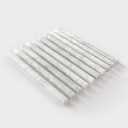 10-Pack Carrara White Marble Pencil Liner Tile, 3/4" x 12" Honed Natural Stone Bullnose Tile Edge Trim Molding for Kitchen Backsplash, Bathroom and Shower Wall