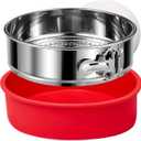 Stainless Steel Springform Pan 9 Inch Nonstick, Leakproof Spring Form Pan for Cheesecake, Cheesecake Pan with Protector, Cheese Cake Pans for Baking, 9 Inch Springform Pan with 50Pcs Parchment Paper