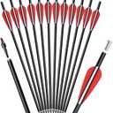 Crossbow Bolts Arrows Fiberglass 12 14 16 Inch Hunting Archery Target Arrow with Replaced 100 Grain Arrowheads Flat Nocks (Pack of 12)