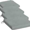 Arden Indoor/Outdoor Seat Or Rocking Chair Cushion, 19 x 18, Water Repellent, Rain Proof, Fade Resistant Cushion for Rocking Or Dining Chairs Stone Grey Leala