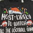 Most Likely to Nap On Christmas Family Funny Matching T-Shirt, Size L (Black)