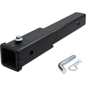Trailer Hitch Extender 12 inch Extension, Fits 2 Inch Receiver | Matte Black Anti-Rattle Bolt Pin and Clip Included