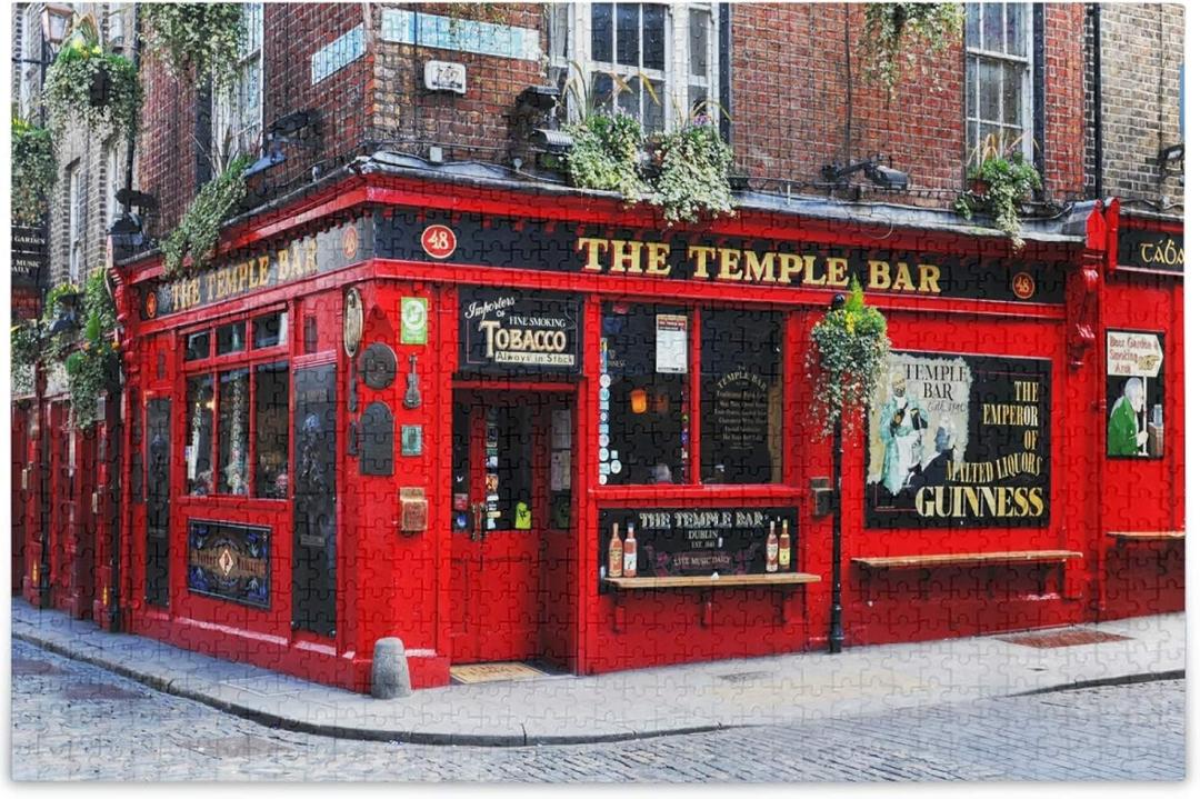 Dublin Ireland Temple Bar Landscape Jigsaw Puzzle 1000 Pieces Puzzles for Adults DIY Gifts (Multi 2)