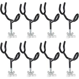 Fishing Rod Holders for Boat 8Pcs of 20 Degree 4 Inch Sure Grip Steel Rod Boat Holder Fishing Rod Holder with Mounting Base Boat Rod Holders for Fishing