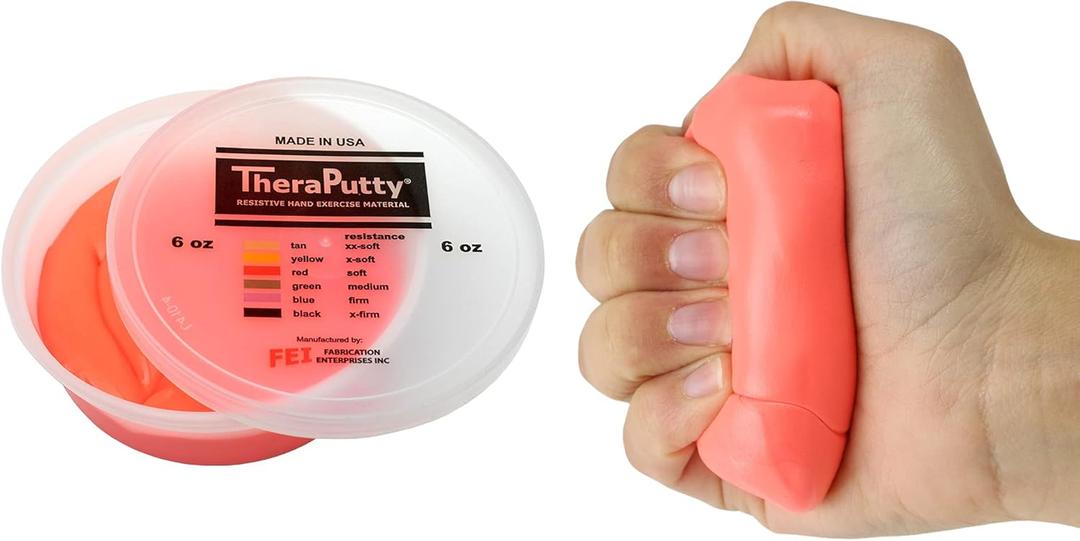 CanDo TheraPutty Standard Hand Exercise Putty For Rehabilitation, Exercises, Hand Therapy, Occupational Therapy, Hand Strengthening, Improve Motor Skills, Stress Relief (6-ounce)
