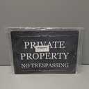 Large (4 Pack) Private Property No Trespassing Sign, 10"x14", Elegant Black No Trespassing Signs, UV Ink Printing, 15Mil PVC Durable/Weatherproof Outshines Metal, Outdoor Signage for Home, Farm, Yard, Fence