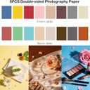 8PCS 16Patterns Product Photography Backdrops: Flat Lay Seamless 34x23in Macaron Paper Props - Tabletop Photo Backdrop Shoot for Jewelry Cosmetics Food, Large