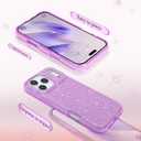 MILPROX Compatible for iPhone 17 Pro Glitter Case 6.3 inch, Stylish Luxury Shiny Sparkle Bling Sparkly Rubber Gel Shell Case Design for Women Girls, Girly Fashion Chic 3 Layers Bumper Cover - Purple