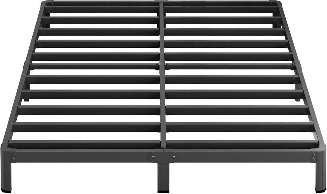 Yicensen 8 Inch Queen Bed Frame Rounded Corner No Box Spring Needed, Heavy Duty Metal Queen Size Platform Bed Frame, Easy Assembly, Noise Free, Black