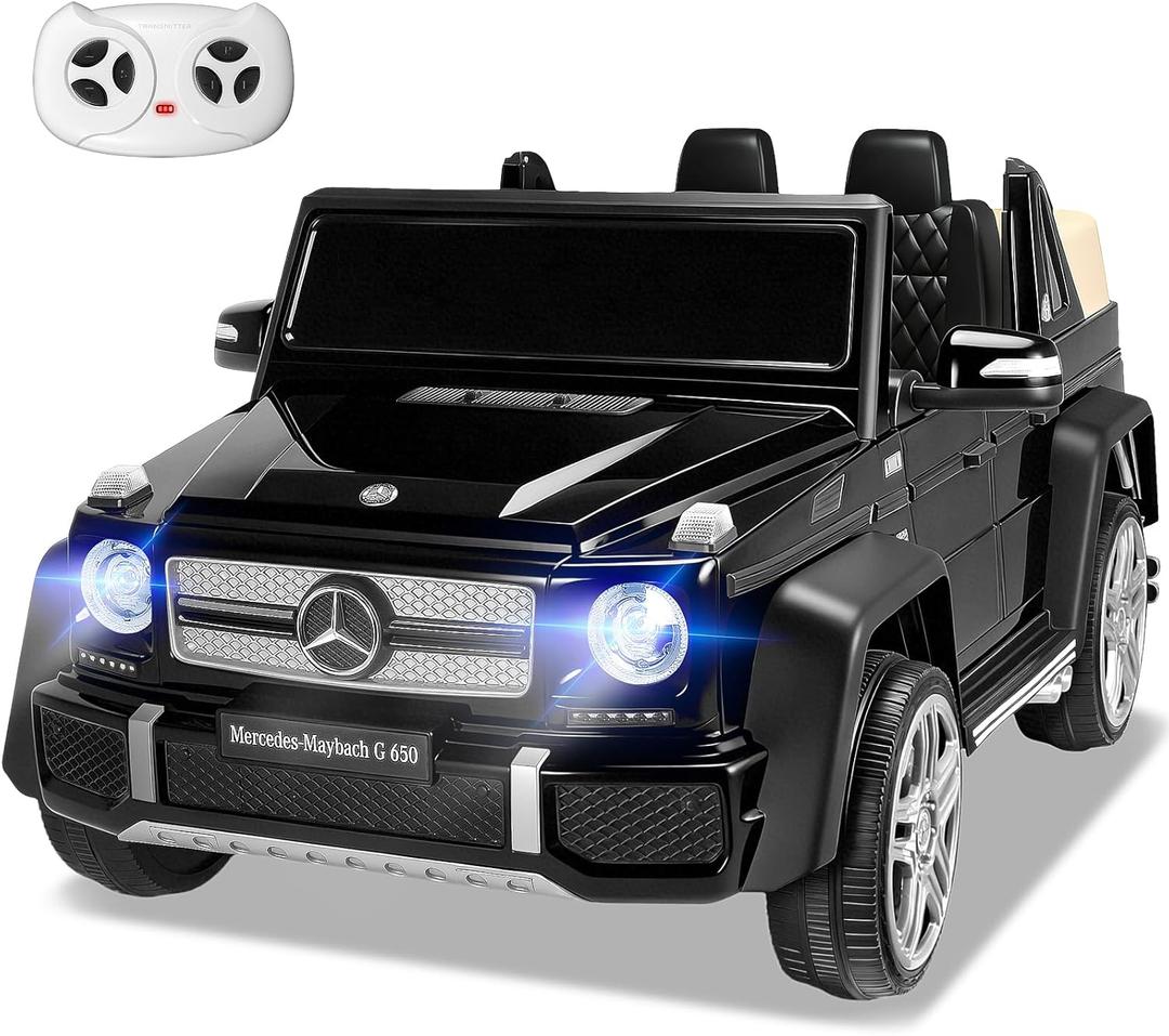 MINIATURE MOTORS Licensed Maybach G650 Landaulet Ride on Car, 12V Kids Electric Car Remote Control, Bluetooth Music Player, 3.7MPH Max Speed, Headlight, Seat Belt, Trunk for Boys & Girls-Black