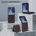 ASAPDOS Genuine Leather Folio Magnetic Case for Samsung Galaxy Z Flip 7 [Compatible with MagSafe],Built-in Screen Protector and Thin Slim Protective Case Cover Coffee