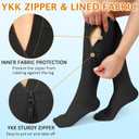 CASMON Zipper Compression Socks for Women & Men, 20-30 mmHg Closed Toe Knee High Support Sock, Medical Zip up Socks for Edema, Varicose Veins, Post-surgery, Swelling, Nurses, Pregnancy (1 Pair)
