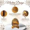 OurWarm Wooden Wedding Card Box for Reception, Whiskey Barrel Gift Card Box for Party, Money Envelope Boxes with Slot & Holder for Graduation Bridal Shower Birthday Wedding Decor