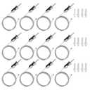 12 Sets Hexagon Garage Lights Suspension Cables Kit Steel Hanging Chains 3.28ft, Hex Honeycomb Light Connectors Pendant Light Wire Rope Cable Heavy Duty Chandelier Wire Adjustable (1m 12pcs)