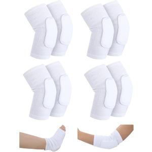 Sosation 8 Pcs Knit Elastic Heel Elbow Protectors for Pressure Sores Elbow Pads Protects Skin Ulcerations and Relieves Pressure Sleeve for Elderly Relieve Sores(L)