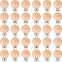 30 Pieces Natural Beech Wood Pacifier Clips Teething Grasping Toy Suspender Clips Wood Pacifier Clip Holder Charm DIY Clips (30 Pieces)