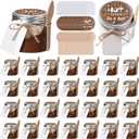 Hoolerry 30 Set Hot Chocolate Party Favors 3.4 oz Hot Chocolate Jars with Lid, Blank Tags and String Cocoa Bar Clear Plastic Containers for Christmas Winter Wedding Party Gifts