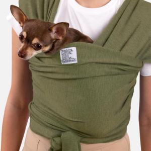 Cat Sling Carrier for Small Pets Anti-Anxiety Cat Sling, Kitten Pouch Pet Sling in Gray Black Blue Green Pink Yellow (Green, Standard)