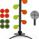 KNINE OUTDOORS AR500 Dueling Tree Target Kit, 6-Piece 3/8" Thickness Steel Paddles in 6" Diameter, Steel Target for Shooting