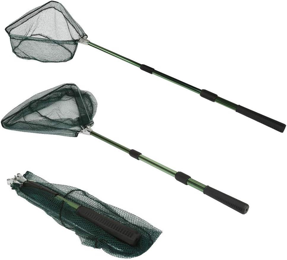 RESTCLOUD Fishing Landing Net with Telescoping Pole Handle, Fishing net Freshwater for Kids Men Women, Extend to 40-63 Inches