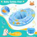 Baby Swimming Floats with Adjustable Seat,PVC Double-Layer Inflatable Baby Infant Pool Floats for Toddlers