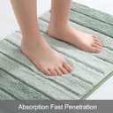 2 Piece Ombre Bath Mat for Bathroom, Non Slip Ultra Soft and Thick Water Absorbent Bath Carpet, Machine Washable & Quick Dry Bathroom Rug, for Bedroom Door Living Room Green-17" x 47" Plus 17" x 24"