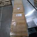 FREDBECK 36X84(Double 18x84) Bifold Door Frosted Glass Brown Sliding Closet Barn Doors with Hardware Kit Included, Water-Proof PVC Surface for Bedroom,Bathroom,Assembly Required