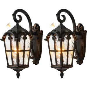 VIANIS Dusk to Dawn Outdoor Lighting, 2-Pack Porch Lights Outside, Bronze Outdoor Light Fixture, Exterior Lighting Fixtures, Oil Rubbed Bronze Front Porch Lights, Aluminum Anti-Rust, Hardwired