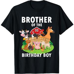 Brother of The Birthday Boy Farm Animals Matching Farm Theme T-Shirt, XL