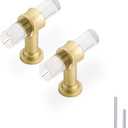 Haliwu/5 Pack Acrylic Drawer Knobs, Kitchen Cabinet Knobs Gold Knobs for Dresser 2 inch T Bar Knobs Singel Hole Crystal Hardware