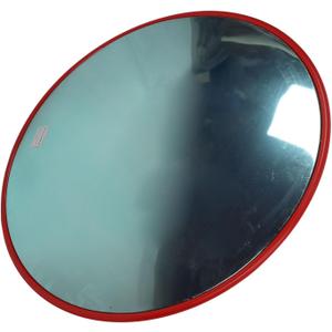 red traffic mirror wide angle