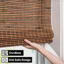 LazBlinds Cordless Bamboo Roman Shades for Windows, Light Filtering Natural Bamboo Blinds, Easy Lift Cordless Design for Living Room & Bedroom, Fits Interior Windows 33.5" W x 64" H, Tatami