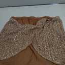 SHENHE Women's Sequin Mini Skirt Sparkly Glitter Night Out Party Asymmetrical Drop Waist Skirts Khaki X-Small